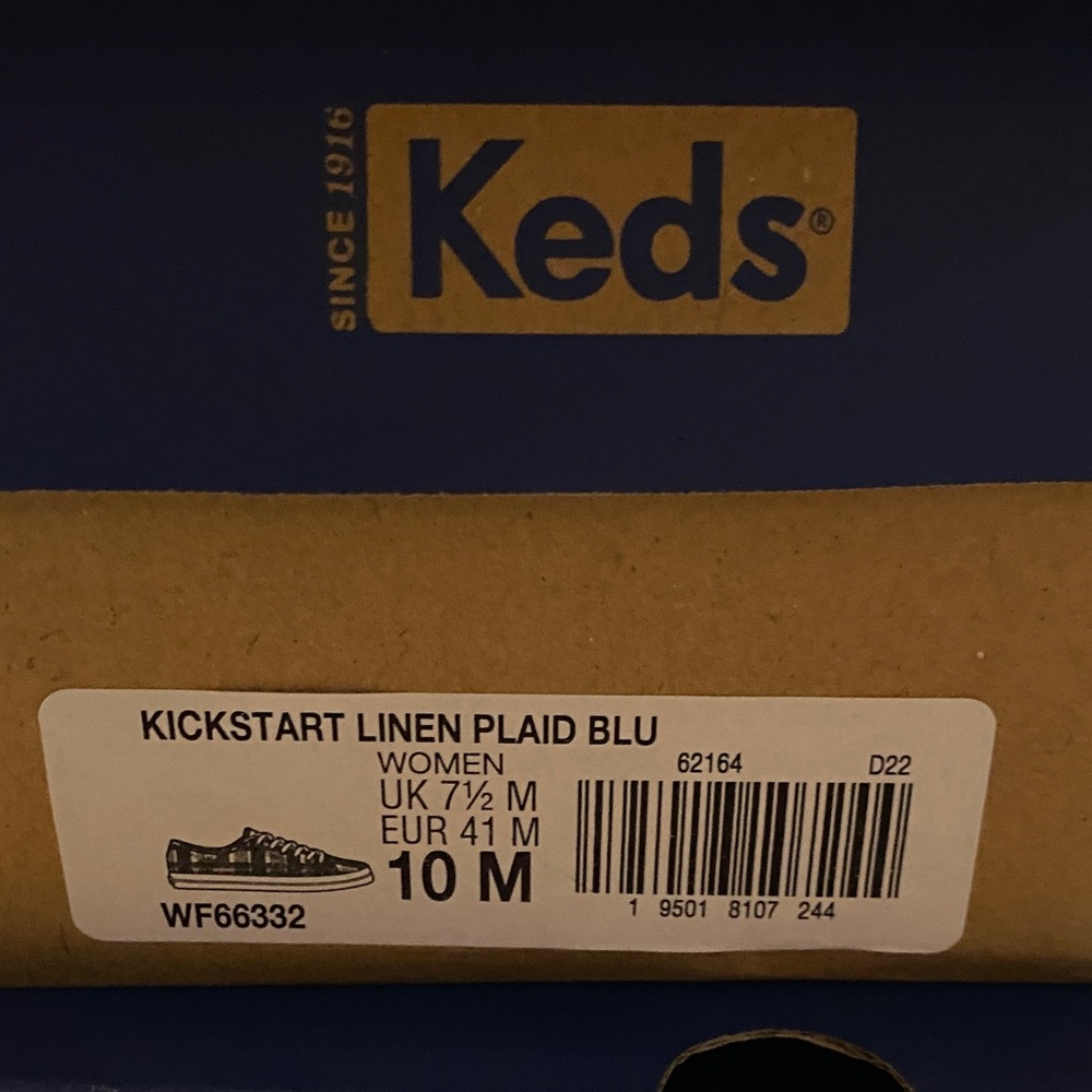 Keds Kickstart Blue Plaid Sneakers